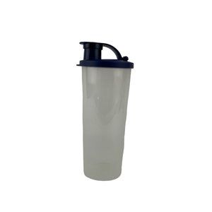 Tupperware Tumbler w/Flip Top Seal #5107L Clear Blue 16 Ounce Cup‎